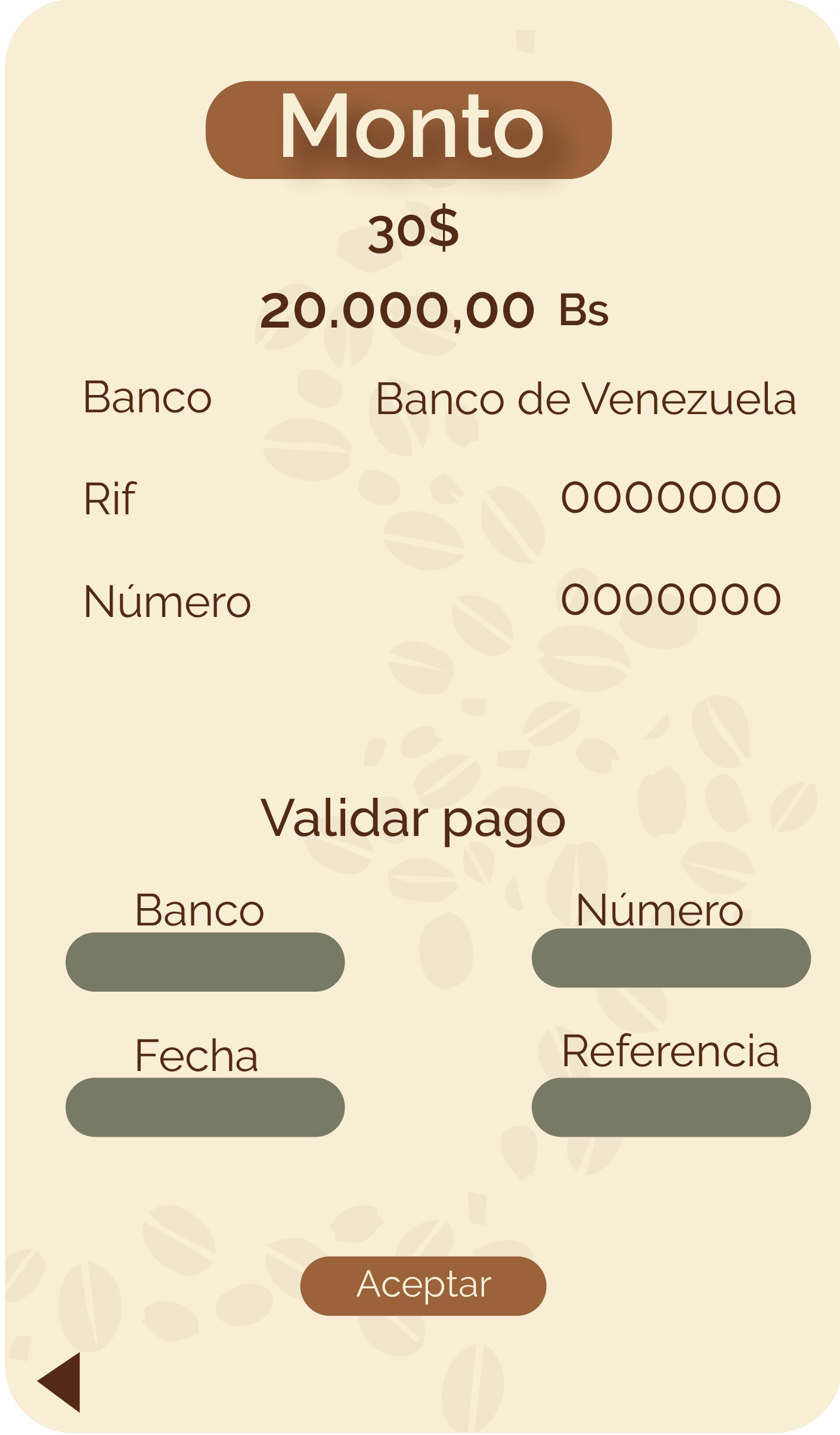 Validar Pago Café Brería