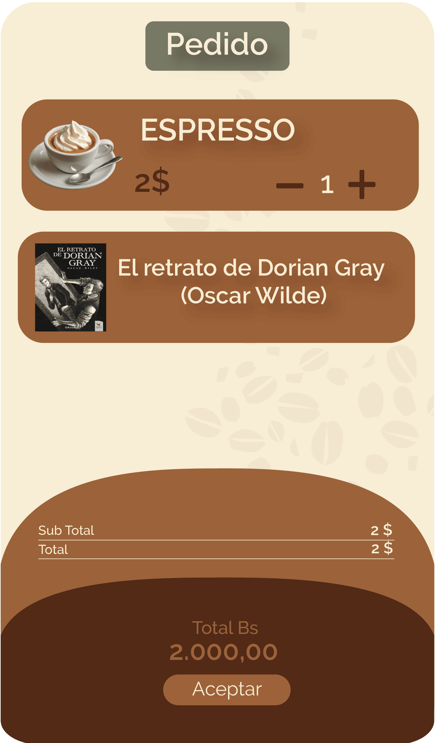 Pedido Café Brería